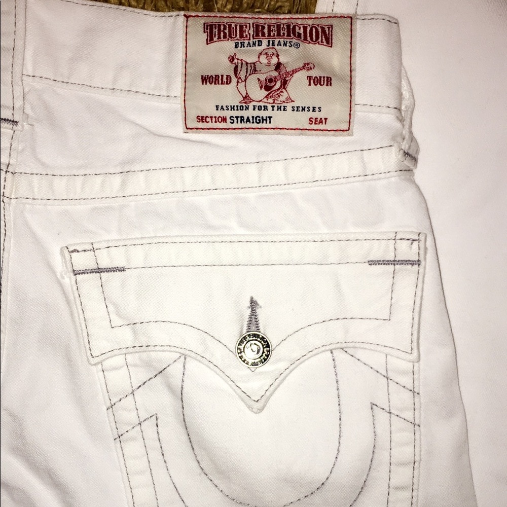 TRUE RELIGION Jeans, Straight Leg, 31, White, New!