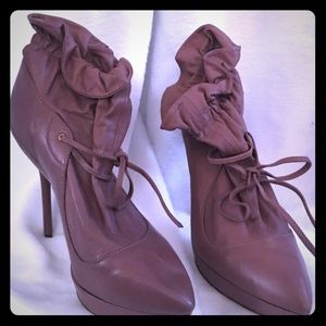 Bebe faux leather lace ankle boots