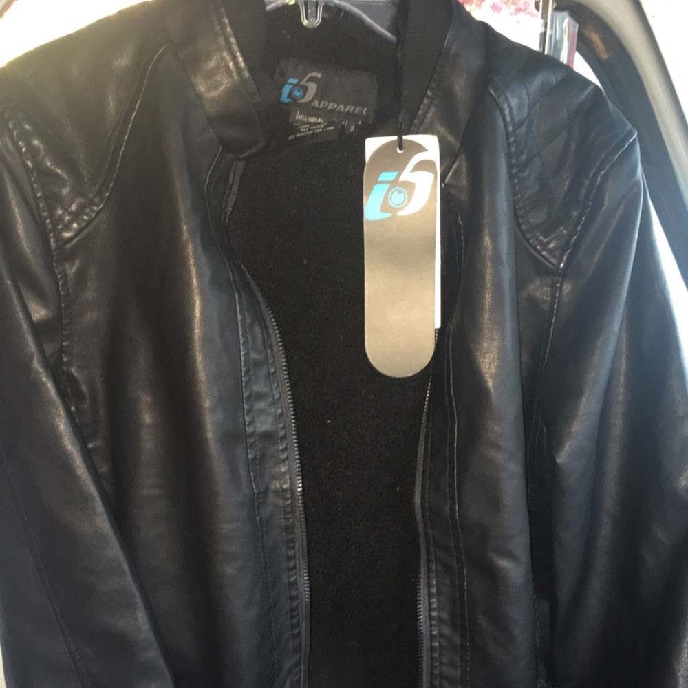 New pleather fur lined jacket