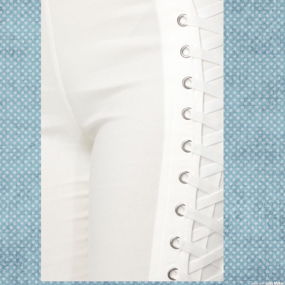 1 LEFT! SMALL!ORIGINALLY $49 LACE UP LEGGINGS - Picture 3 of 4