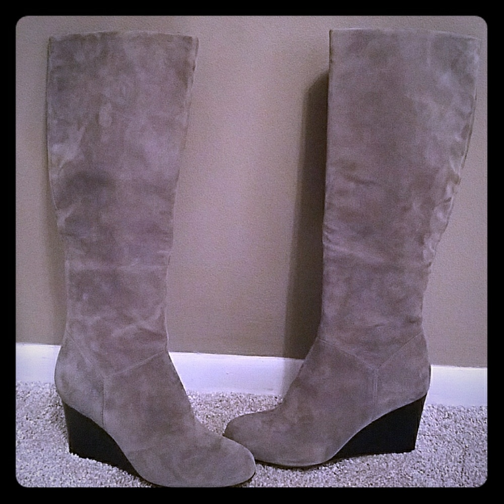 Cole Haan Cora Wedge Boot Suede *Brand New*