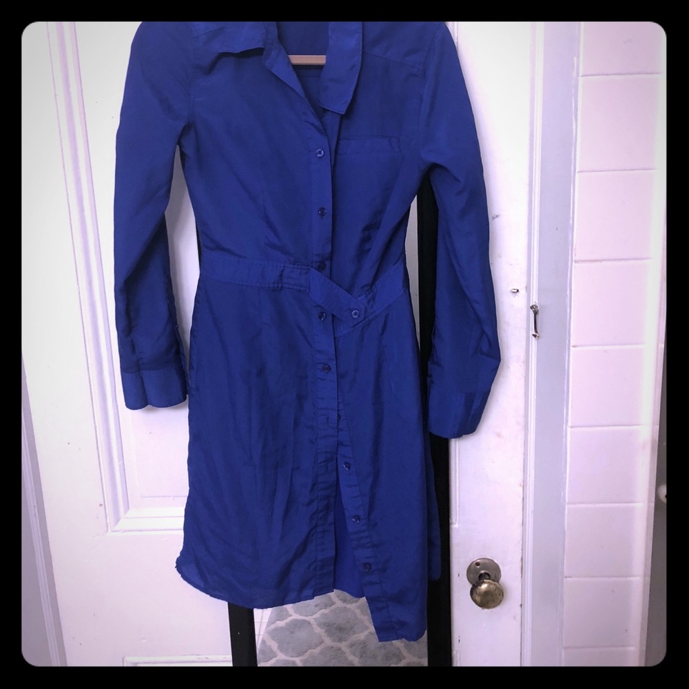 Banana republic cobalt blue shirt dress