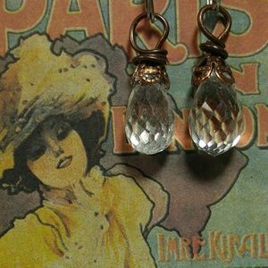 #0137 Diamond Topaz Gemstone Earrings