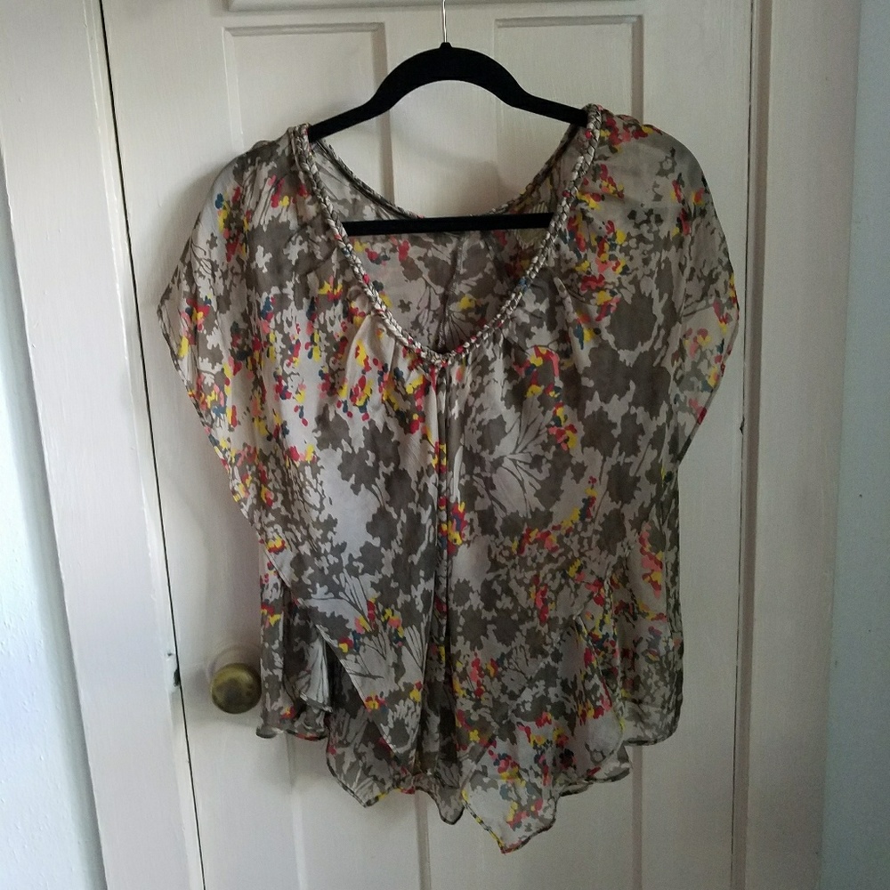 Silk floral shirt from Anthropologie