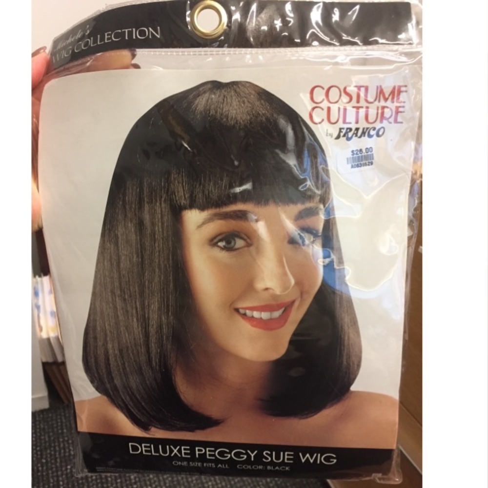 Halloween black bob wig bangs Pulp Fiction Mia