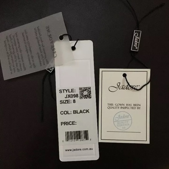 Jadore Black Sequin and Mesh Gown - Picture 4 of 5