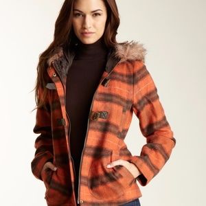 BB Dakota orange plaid coat