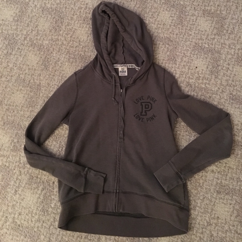 Grey full zip Pink hoodie!
