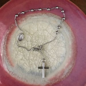 14K solid gold rosary bracelet