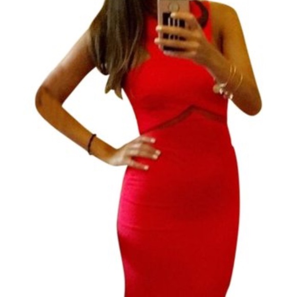 Mignon red cut out long mermaid gown size Xs size2 - Picture 1 of 3