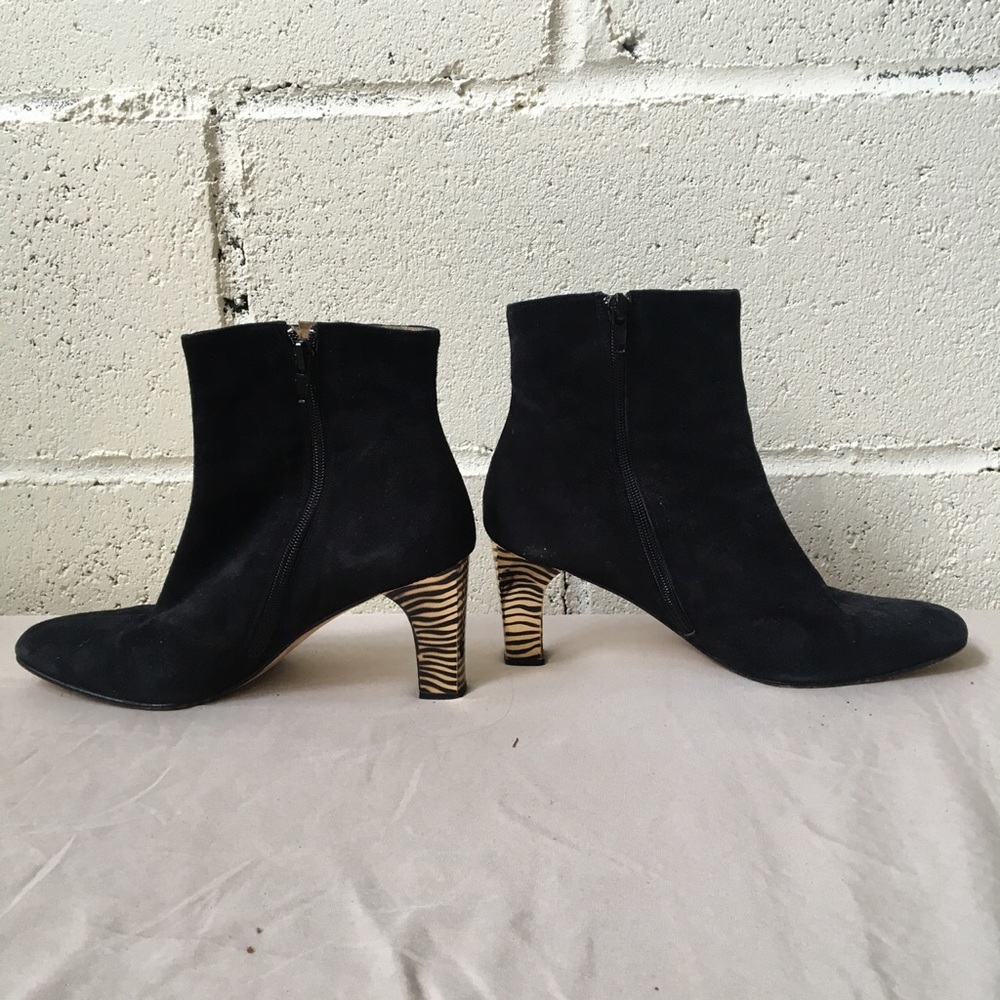 Vintage Gold Zebra Heeled Boots