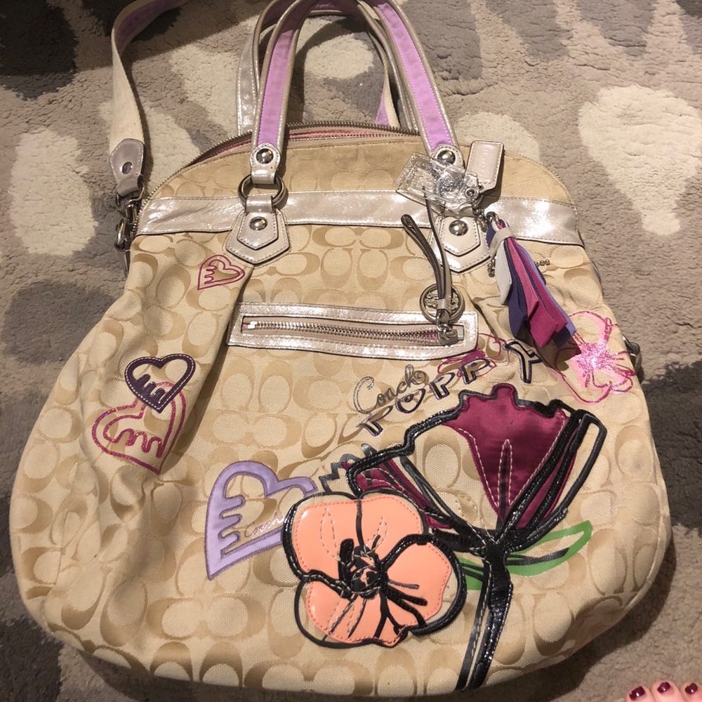 Coach large bag with cross body strap