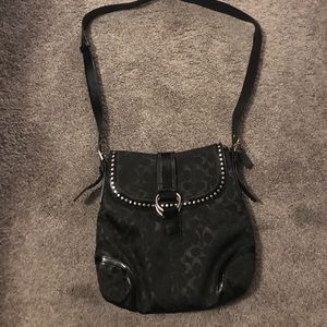 Coach Black W/Silver Studs Cross Body-Shoulder Bag