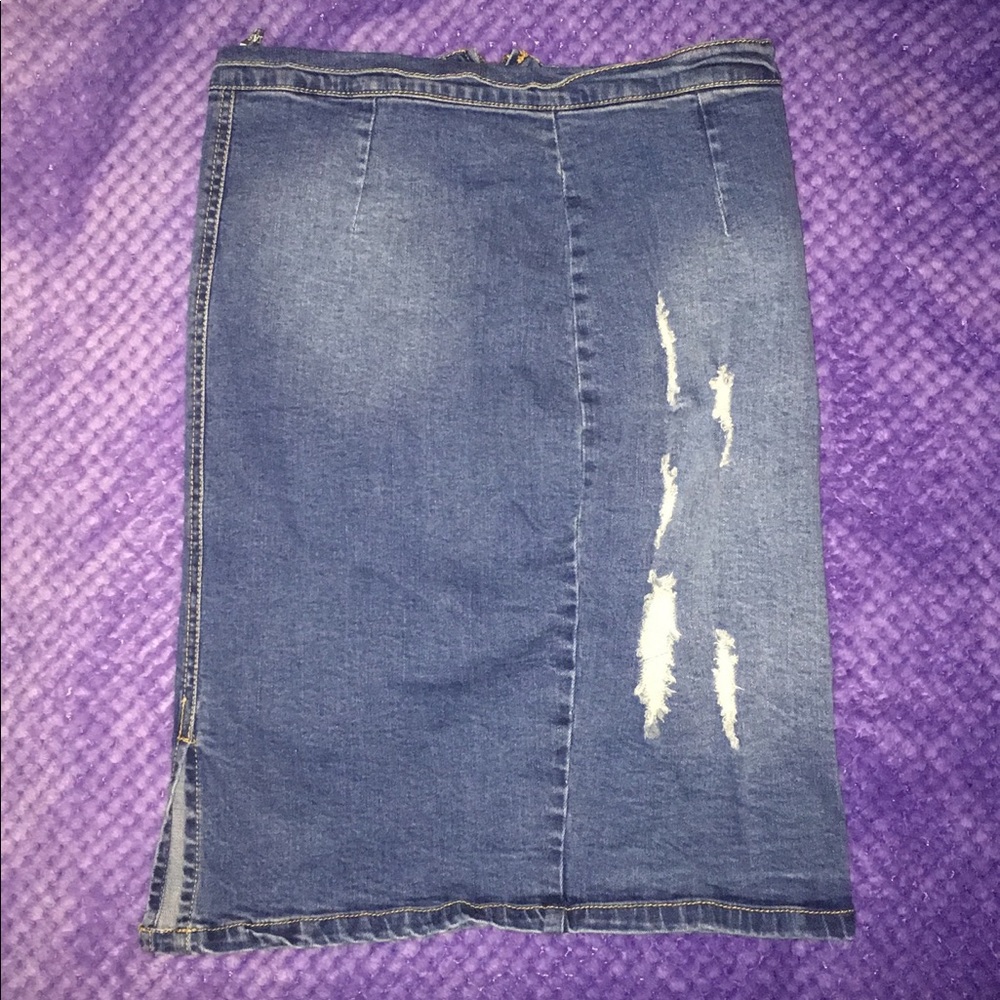Distressed Jean Skirt