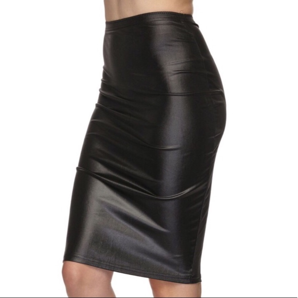 Vegan Leather Skirt - Picture 2 of 3