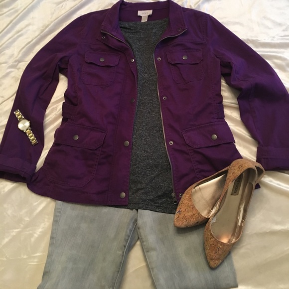 purple utility jacket