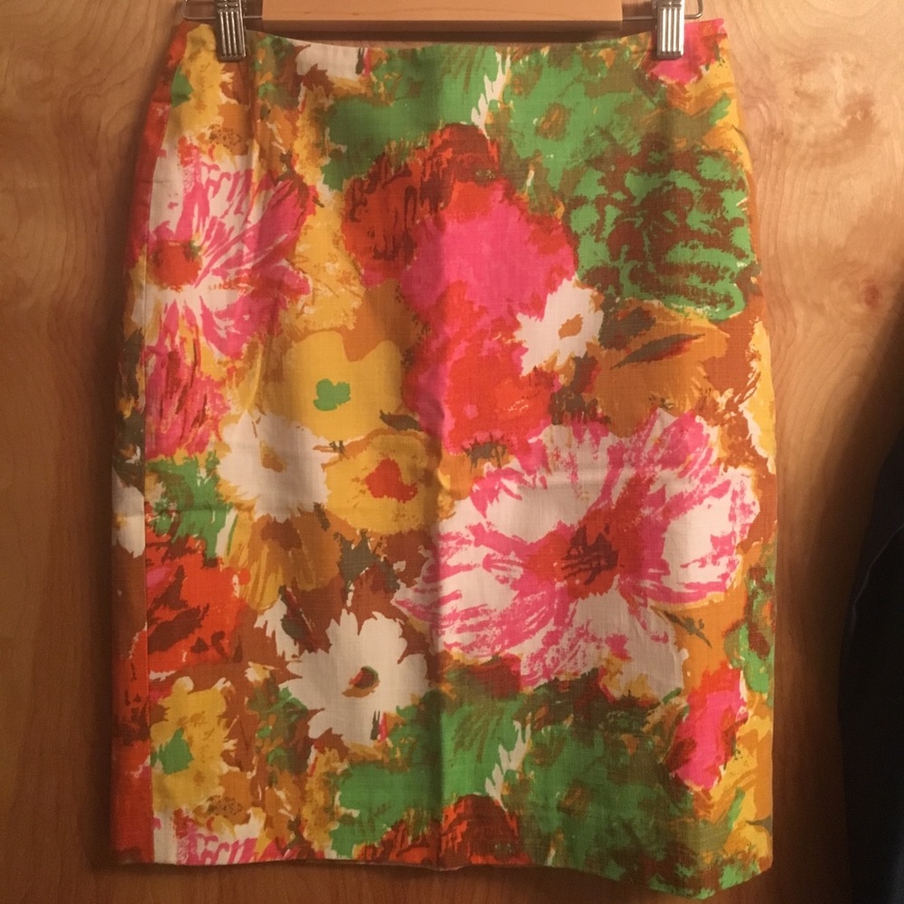 Talbots petites floral pencil skirt