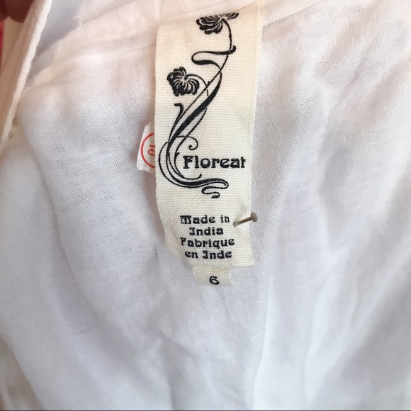 A) Anthropologie Floreat flower embroidered skirt - Picture 6 of 8