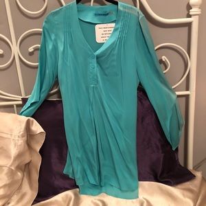 Alice & Olivia turquoise mini tunic dress