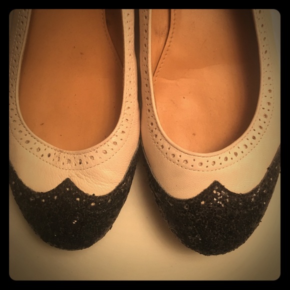 JCrew glitter spectator flats size 6 - Picture 1 of 4