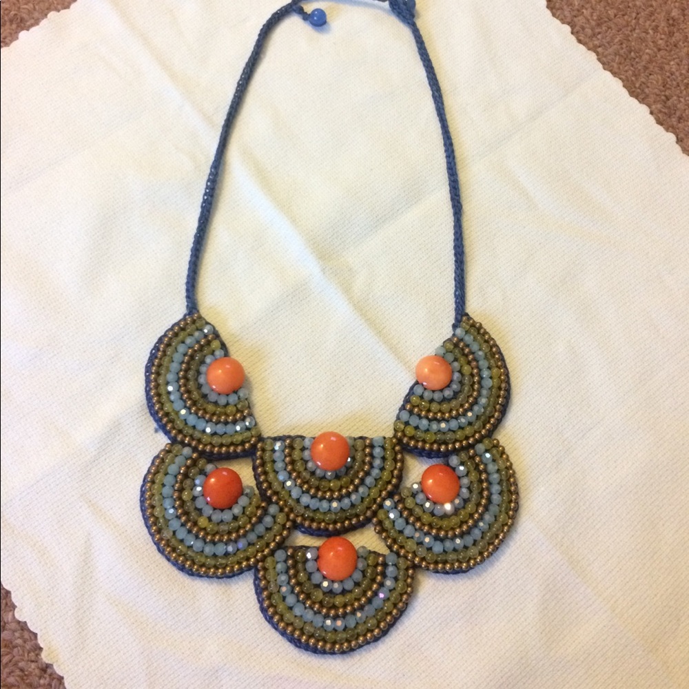 Beaded medallion necklace