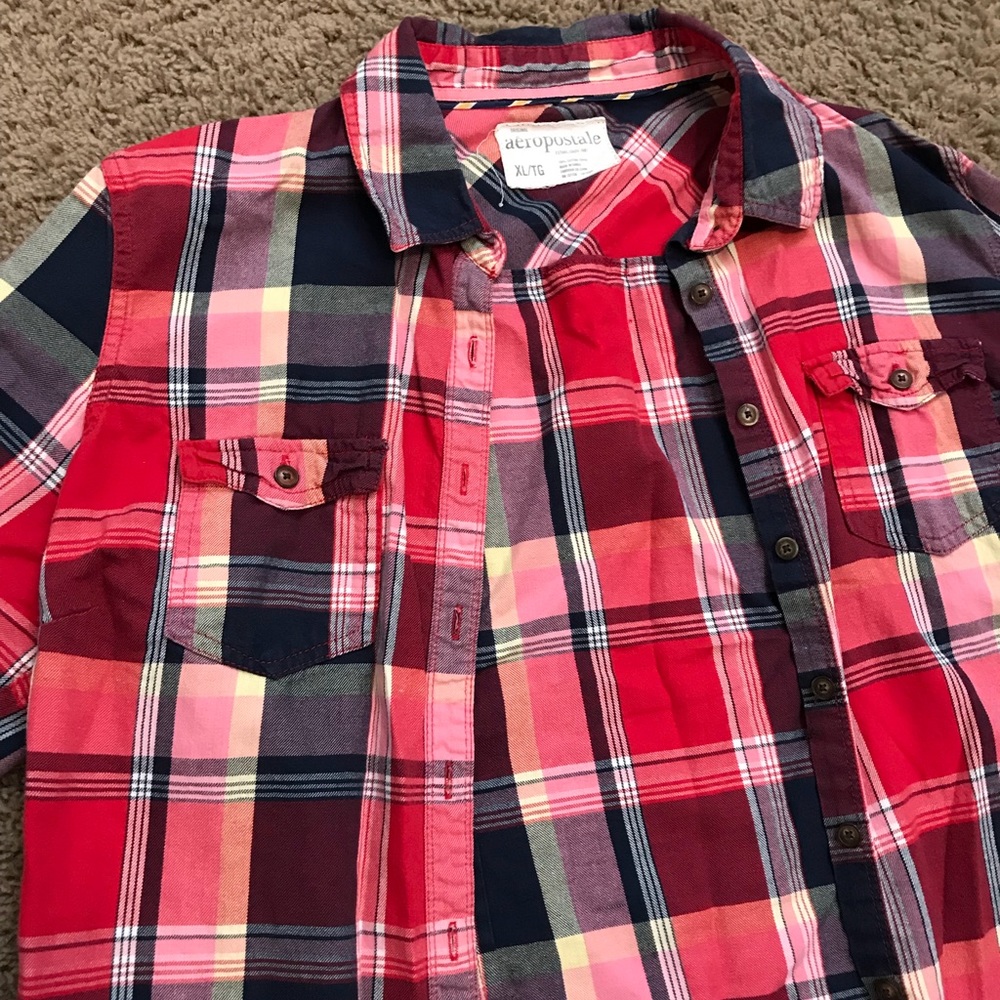 Plaid button down long sleeve shirt. - Picture 3 of 3