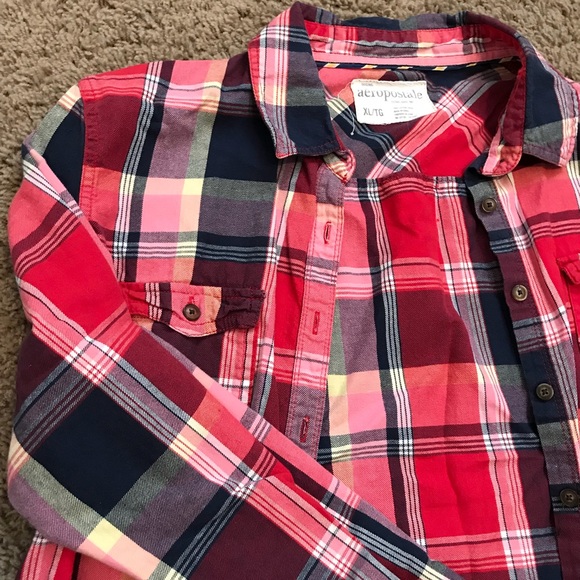 Plaid button down long sleeve shirt. - Picture 2 of 3