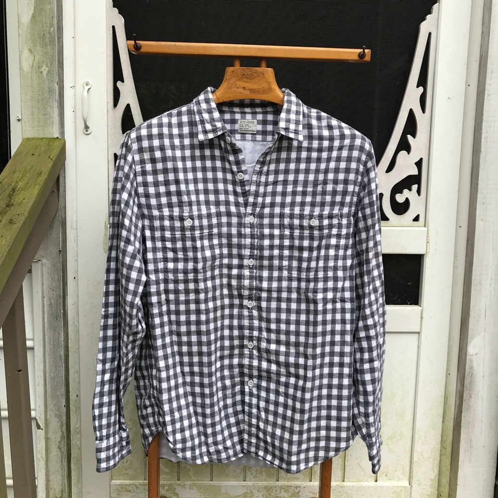 J.Crew Flannel Gingham Check Size L