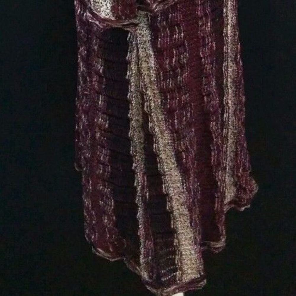 NWT INC Striped Knit Dress Burgundy Scoop Neck Med - Picture 5 of 8