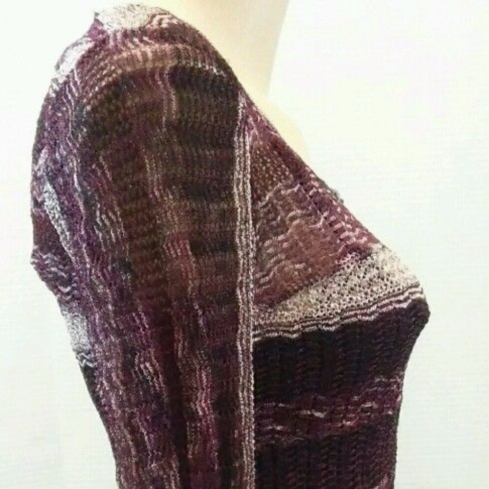 NWT INC Striped Knit Dress Burgundy Scoop Neck Med - Picture 4 of 8