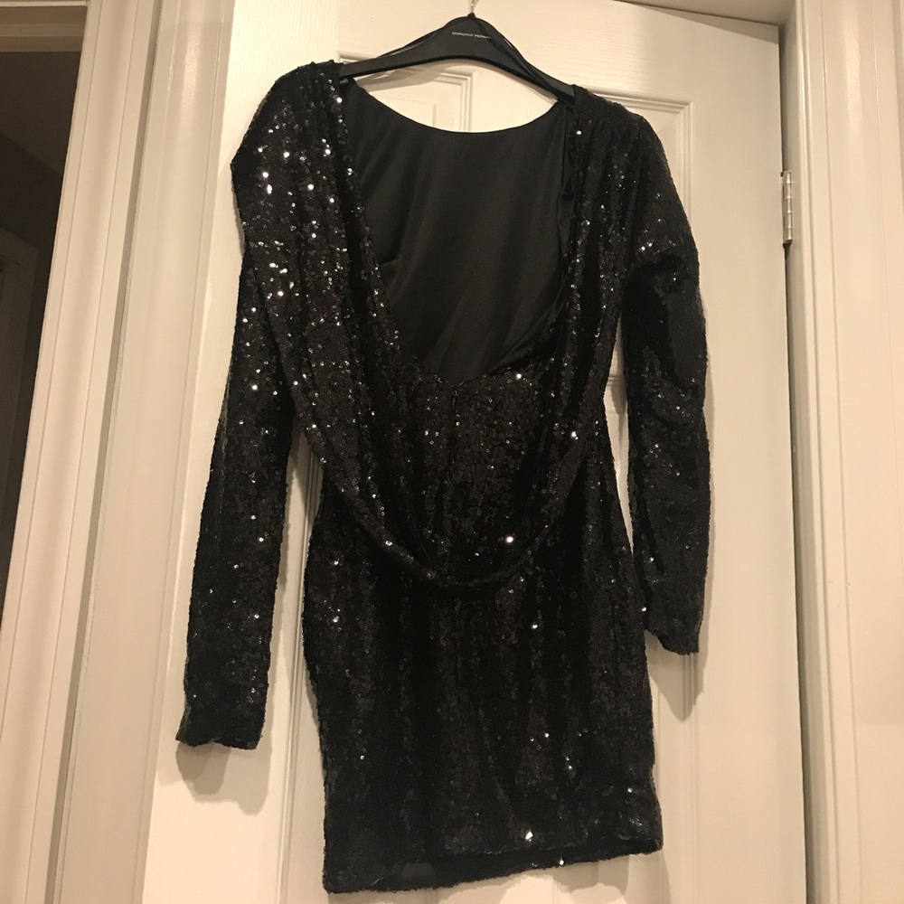Mini black sequence dress - Picture 2 of 3