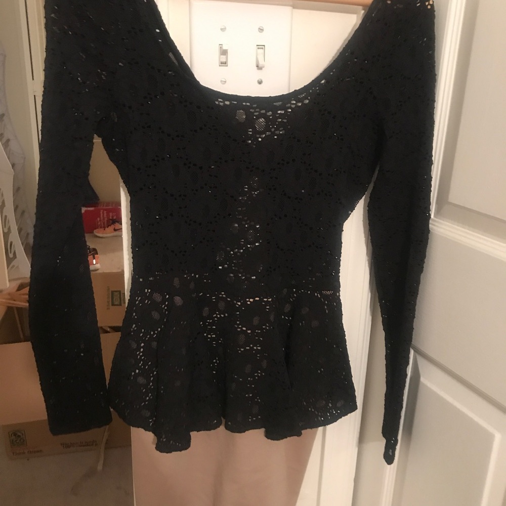 Black Lace Peplum Dress