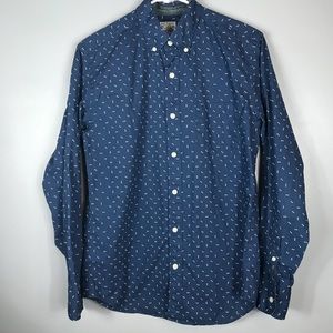 Mens J.crew small woven blue shirt
