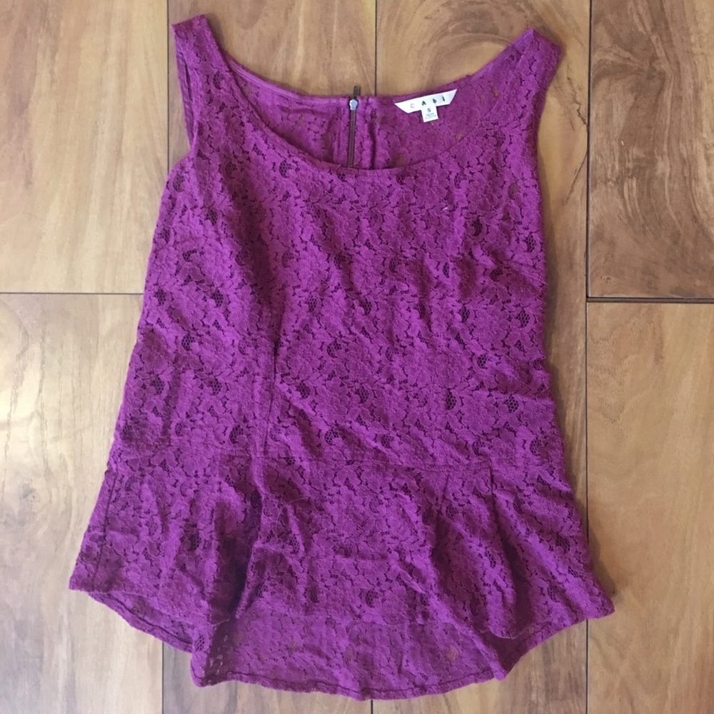 Cabi Lace peplum top