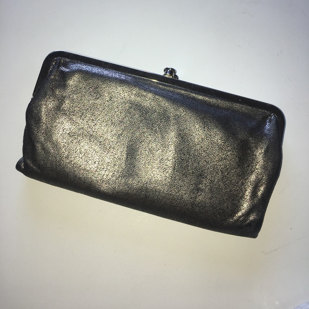 Hobo Leather Double Frame Clutch Wallet