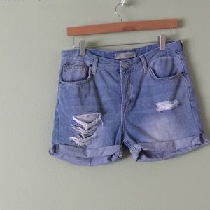 TOPSHOP |Hayden Moto distressed Shorts