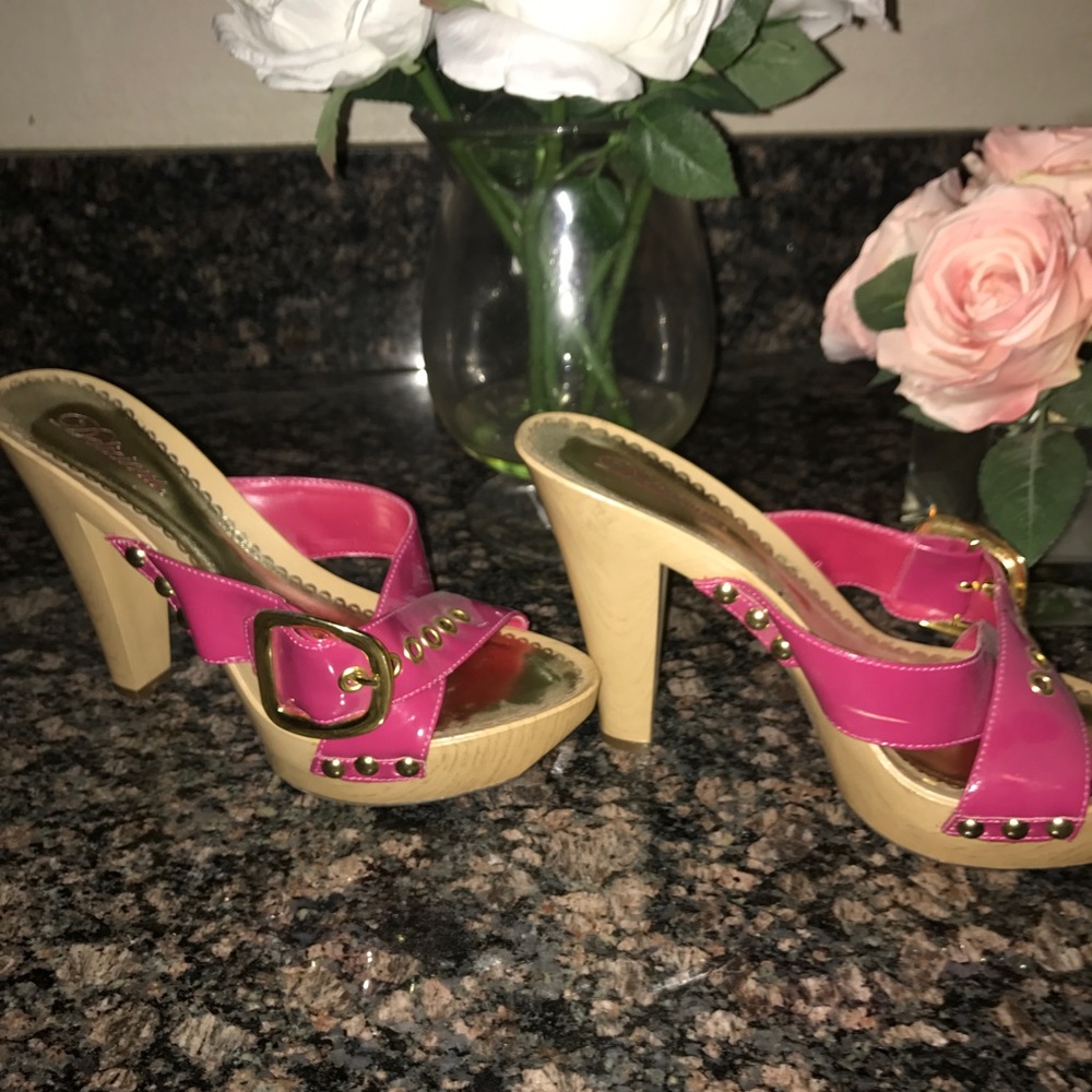 Delicious Heels Pink Mules