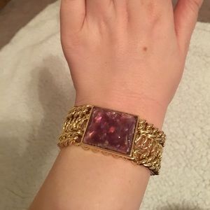 Square cut gem cuff