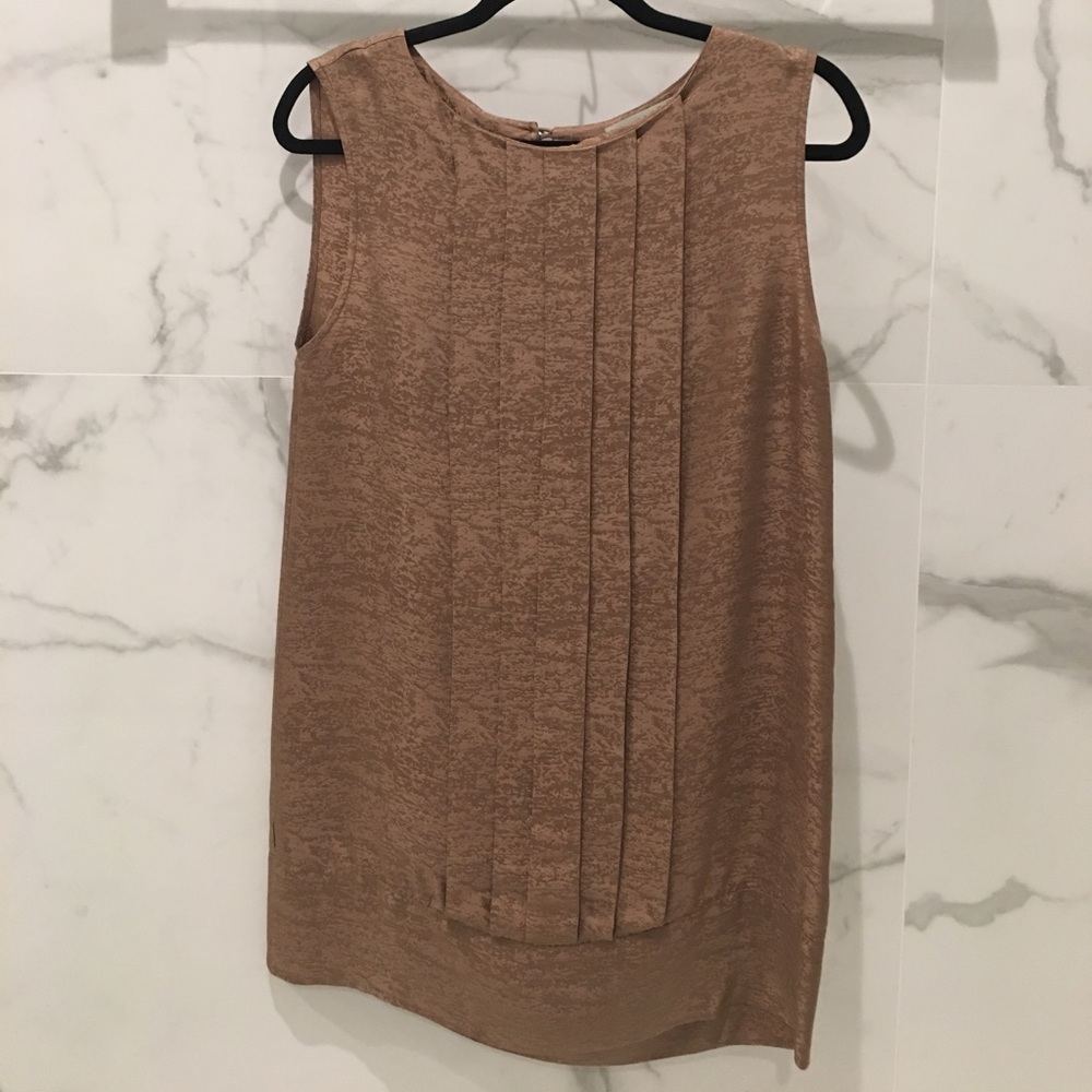 Brown silk loose fitting dress