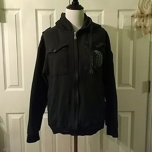 Unisex Dark Green Attack On Titan Hoodie Jacket