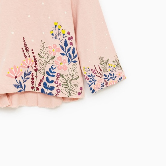 🎉HP❣️Zara girls pink flower shirt NWT - Picture 2 of 2