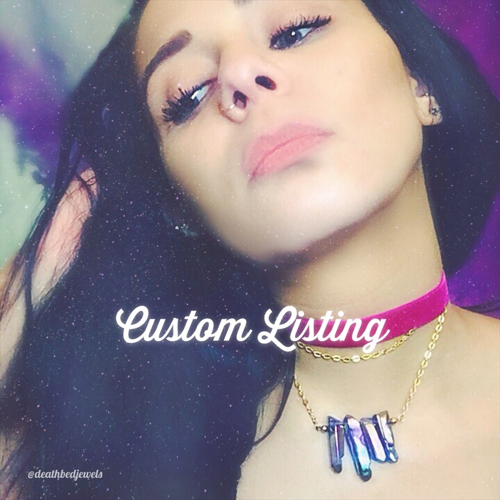 ⚡Custom Listing ⚡ Rainbow Quartz Gold Chain Choker