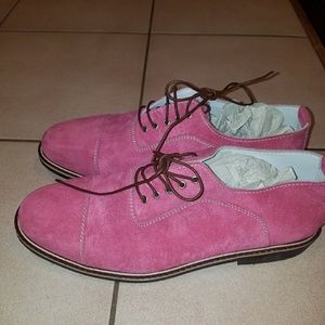 Men pink hand made dress shoes