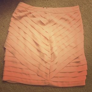 Fluttery ruffled blush pink mini skirt