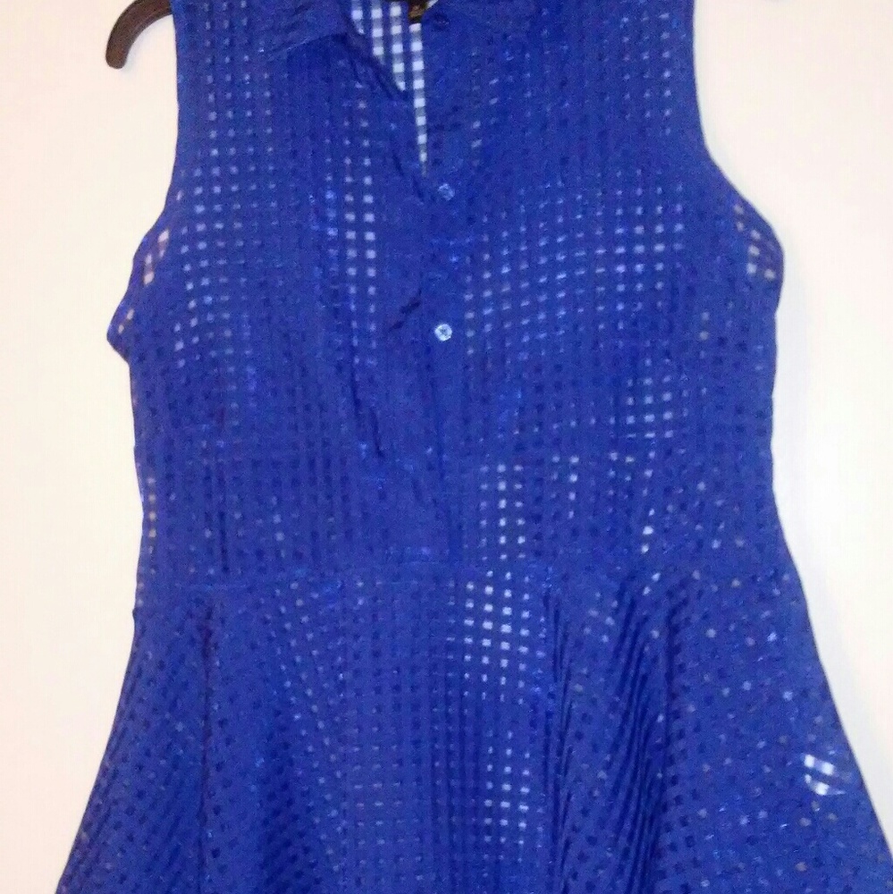 Waffle Pattern Peplum Blouse NWOT 💙