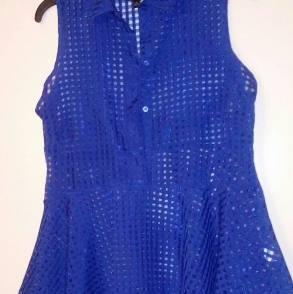 Waffle Pattern Peplum Blouse NWOT 💙 - Picture 1 of 3