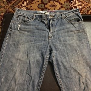 Urban pipeline blue jeans