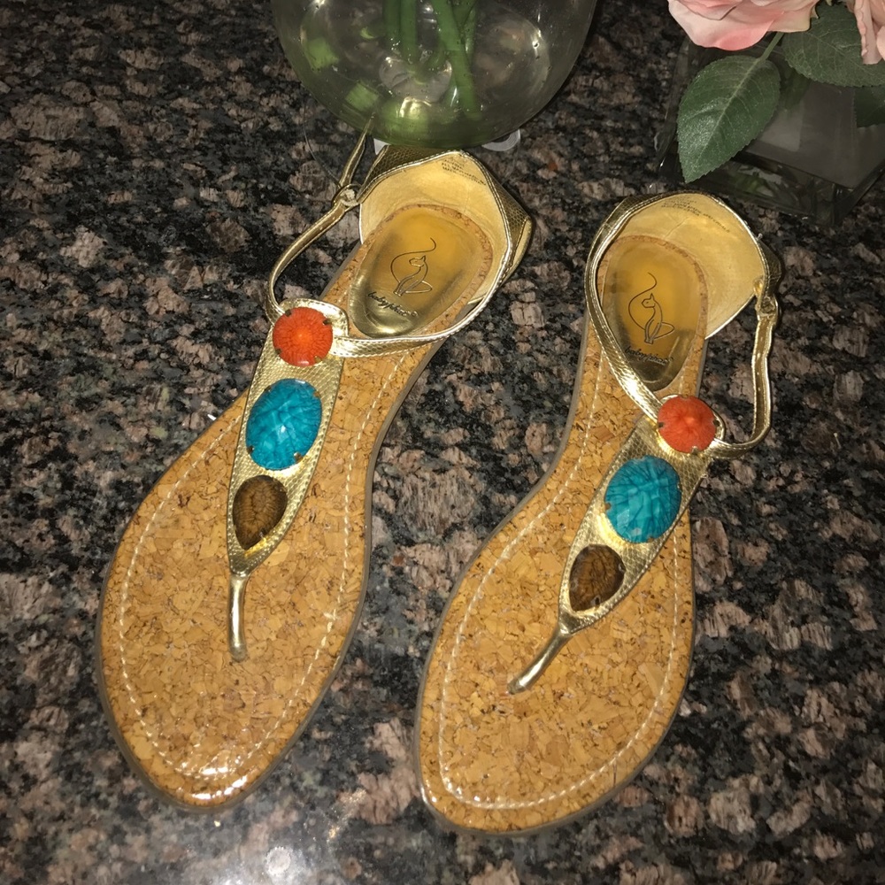 Gold Stoned Sandals