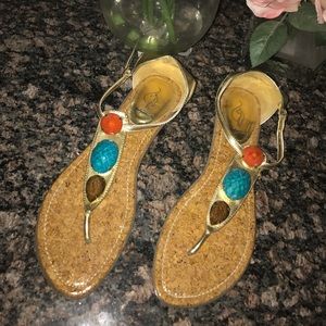 Gold Stoned Sandals