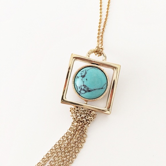Express gold turquoise reversible ball necklace - Picture 2 of 4
